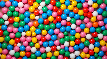 Colorful Plastic Balls Arrayed in a Vibrant Pattern Perfect for Playful Backgrounds