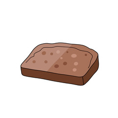 Simple Illustration of a Slice of Brown Bread