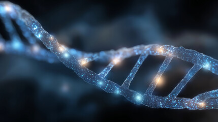 Cutting-Edge DNA Structure with Abstract Background and Copy Space