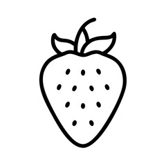 Fototapeta premium Strawberry icon in minimal black outline style