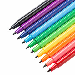 Fototapeta premium Felt tip pens png colored marker pens png sketching drawing pens png art supplies for artists png transparent background image