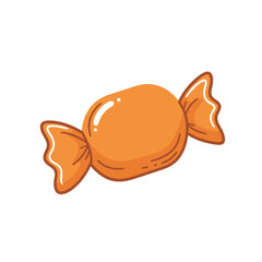 Cartoon Orange Candy: Sweet Treat Illustration