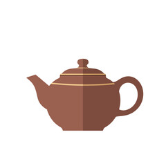 Minimalist Brown Teapot Illustration on White Background
