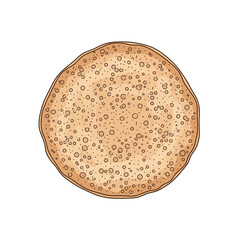 Single Pancake Illustration, Breakfast Food, Flat Lay