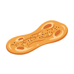 Hand-Drawn Turkish Flatbread with Black Sesame Seeds