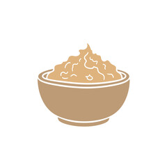 Bowl of Mashed Food - Vector Illustration