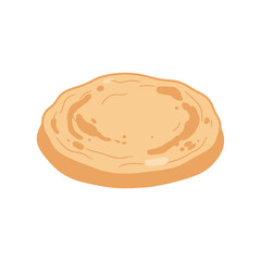 Simple Flatbread Illustration, Minimalist Food Art