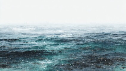 Stormy ocean, debris-filled waves