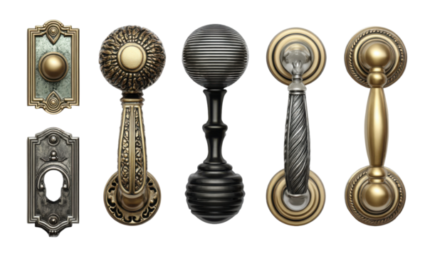 Assortment of decorative door hardware