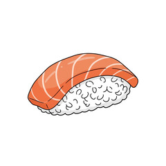 Salmon Nigiri Sushi Illustration, Asian Cuisine