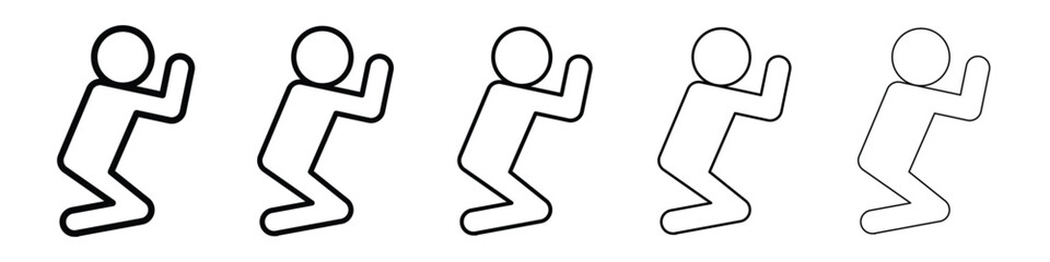 Person Praying icons in black stroke designs on white background