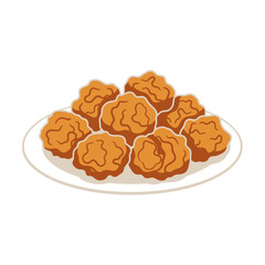 Crispy Chicken Nuggets Illustration - Golden Delicious Bites