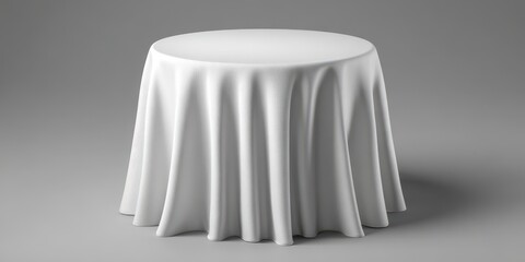 A white plastic tablecloth mockup banner
