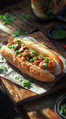 Vietnamese banh mi, paper wrap.