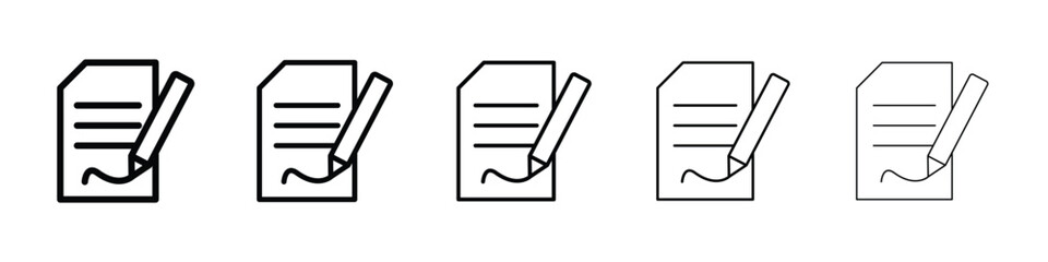 signature file icons in black stroke designs on white background