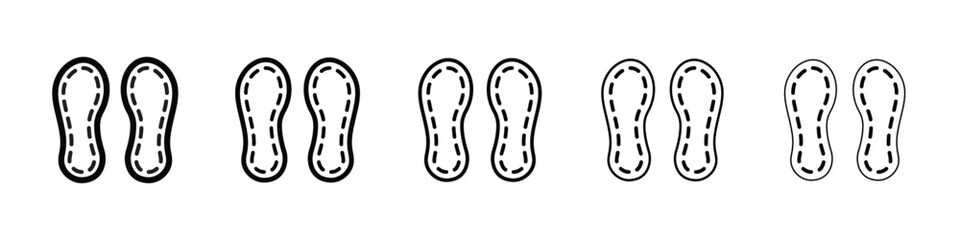 Soles icons in black stroke designs on white background