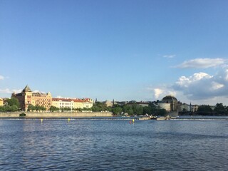 view of the river and the city of Prague