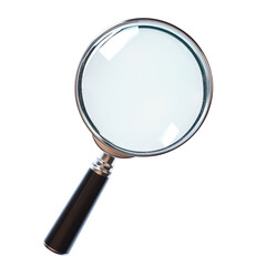 magnifying glass isolated on white or transparent background