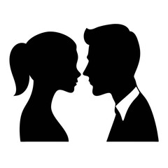 Vector silhouette of a couple. stock illustration