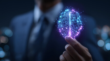 Businessman Integrating AI Technology in Industry 4.0 Solutions