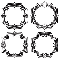 Serene Woodland Decorative Vector Floral Frames Set Collection
