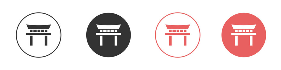 Torii gate icon simple flat graphic illustration.