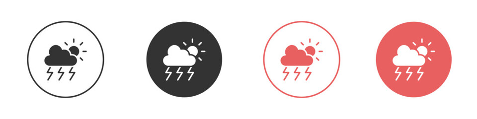Thunderstorm icon simple flat graphic illustration.