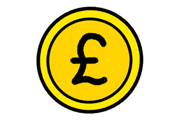 ポンドコインのシンプルなイラスト