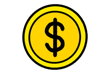 ドルコインのシンプルなイラスト