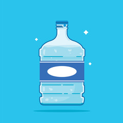 Set of 19 liter gallon plastic water bottles, healthy drinking water packed in bottles, recyclable, and easy to store liquids.