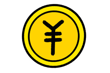 円コインのシンプルなイラスト