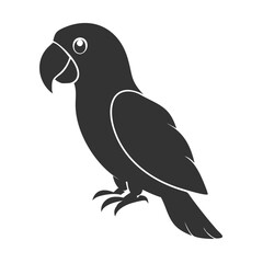 Parrot bird silhouette vector illustration on white background.