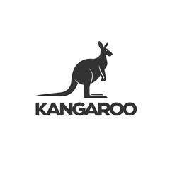 kangaroo silhouette vector illustration, Black silhouette vector of kangaroo .
