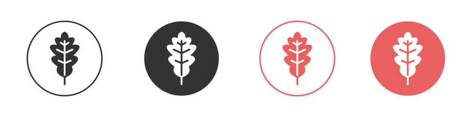 Oak Leaf icon simple flat graphic illustration.