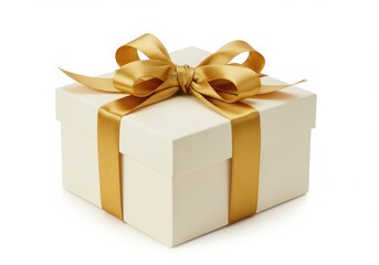 Obraz premium Gift box with golden ribbon and bow