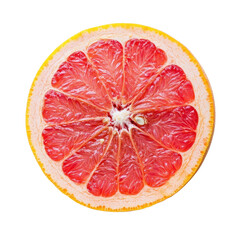 A grapefruit slice view on transparent background