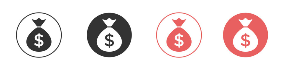 Money bag icon simple flat graphic illustration.