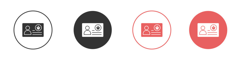 Medical marijuana card icon simple flat graphic illustration.