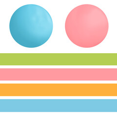 Watercolor set of colorful abstract shapes, including circles and stripes in soft pastel tones. Hand-painted elements on white background, ideal for modern design, backgrounds, and decor.