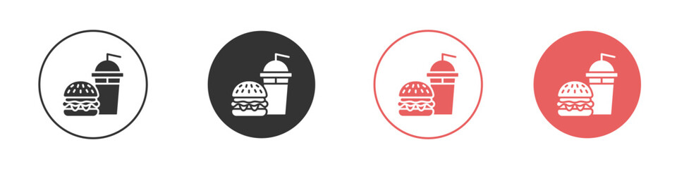 Hamburger soda icon simple flat graphic illustration.