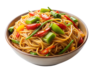 veg hakka noodles chili garnish