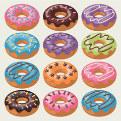 Twelve Delicious Glazed Donuts Variety Pack Illustration