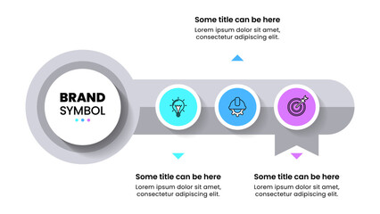 Infographic template. Key with circles and 3 steps