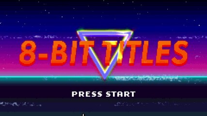 Animating 8-bit interface cycling progress bar then cursor clicking press start, glitching effects - Powered by Adobe