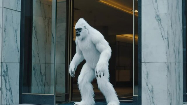 Abominable Arrival: The furry figure in the Foyer