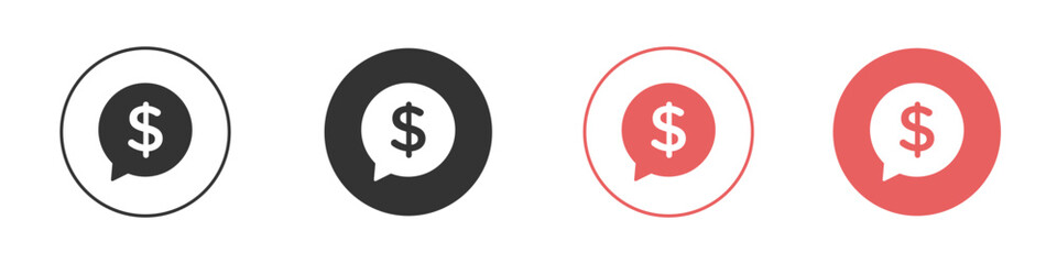 Comment dollar icon simple flat graphic illustration.