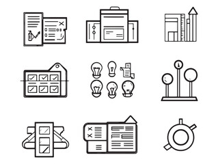 Production Scheduling Concept Illustration Line Art Vector