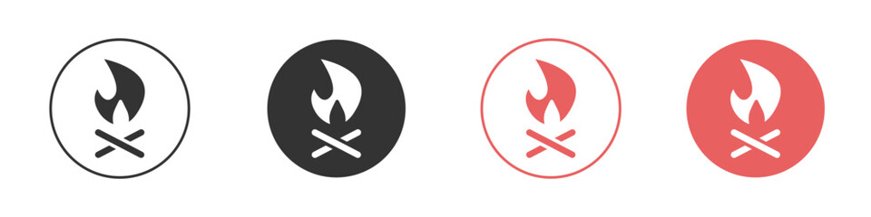 Campfire icon simple flat graphic illustration.