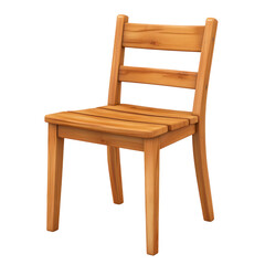 wooden chairs isolated on white or transparent background