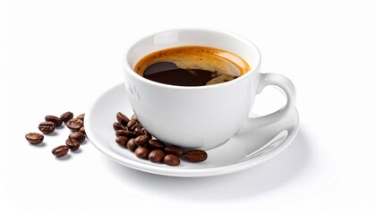 Fototapeta premium cup of coffee with beans